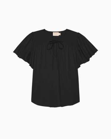 Nation Gladys Tie Neck Top in Black