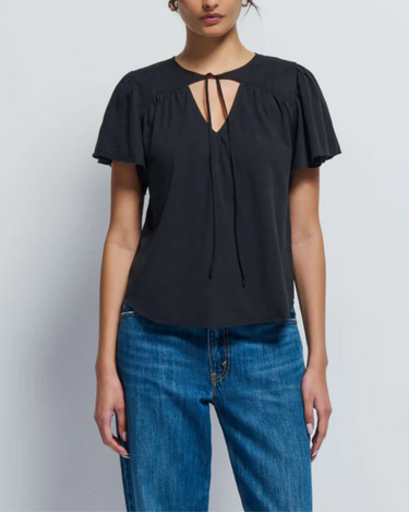 Nation Gladys Tie Neck Top in Black