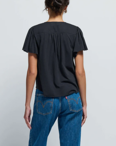 Nation Gladys Tie Neck Top in Black