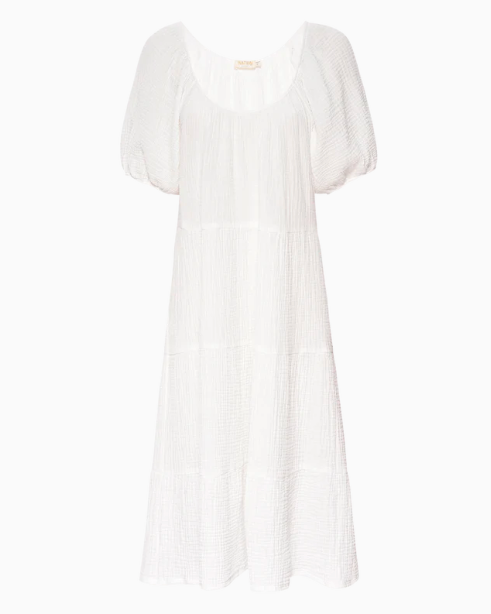 Nation Mindy Peasant Dress in White