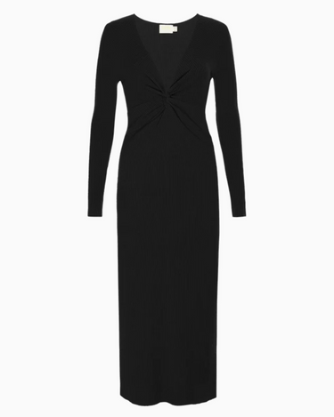 Nation Phedra Twisted Dress in Jet Black