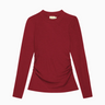 Nation Rita Mock Neck Long Sleeve Top in Danish Red