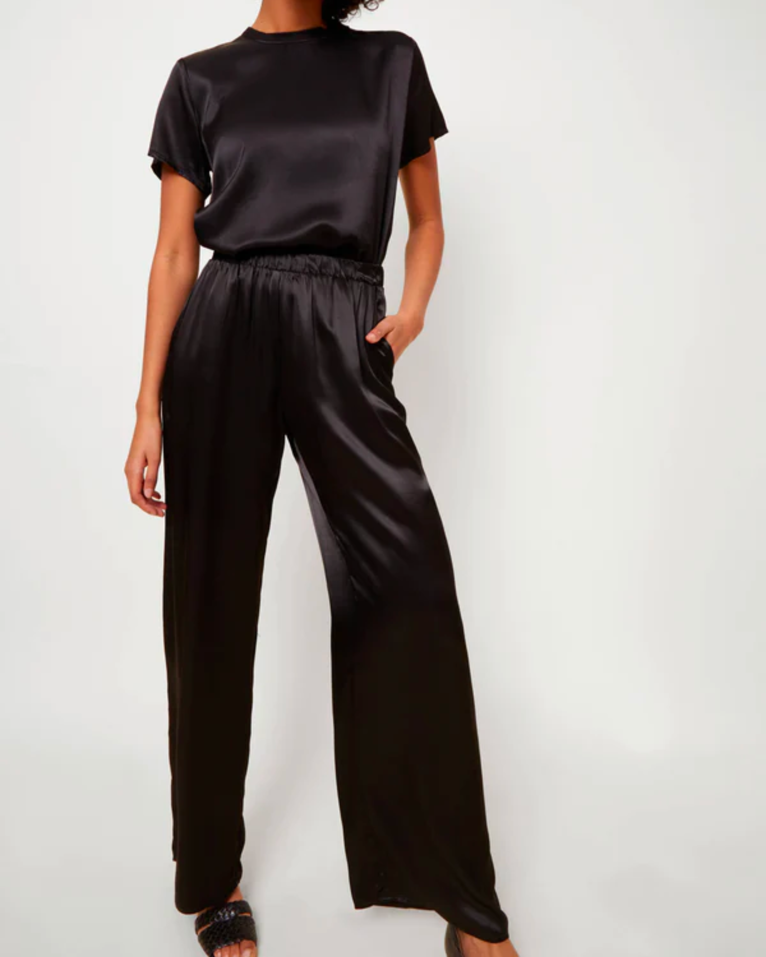 Nation Riviera Straight Leg Pull on Pant in Black