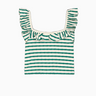 Nation Rosa Stripe Ruffle Top in Verdant Green