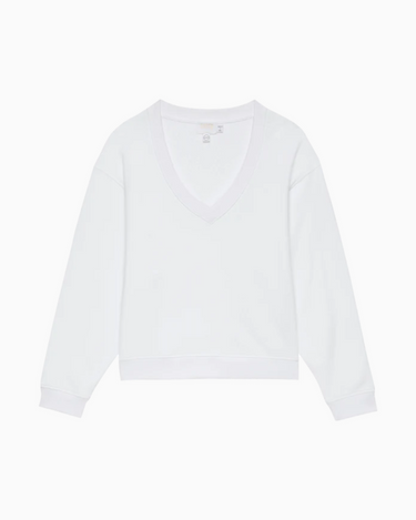 Nation Wyatt Oversized V Neck Top in White