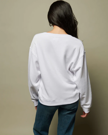 Nation Wyatt Oversized V Neck Top in White