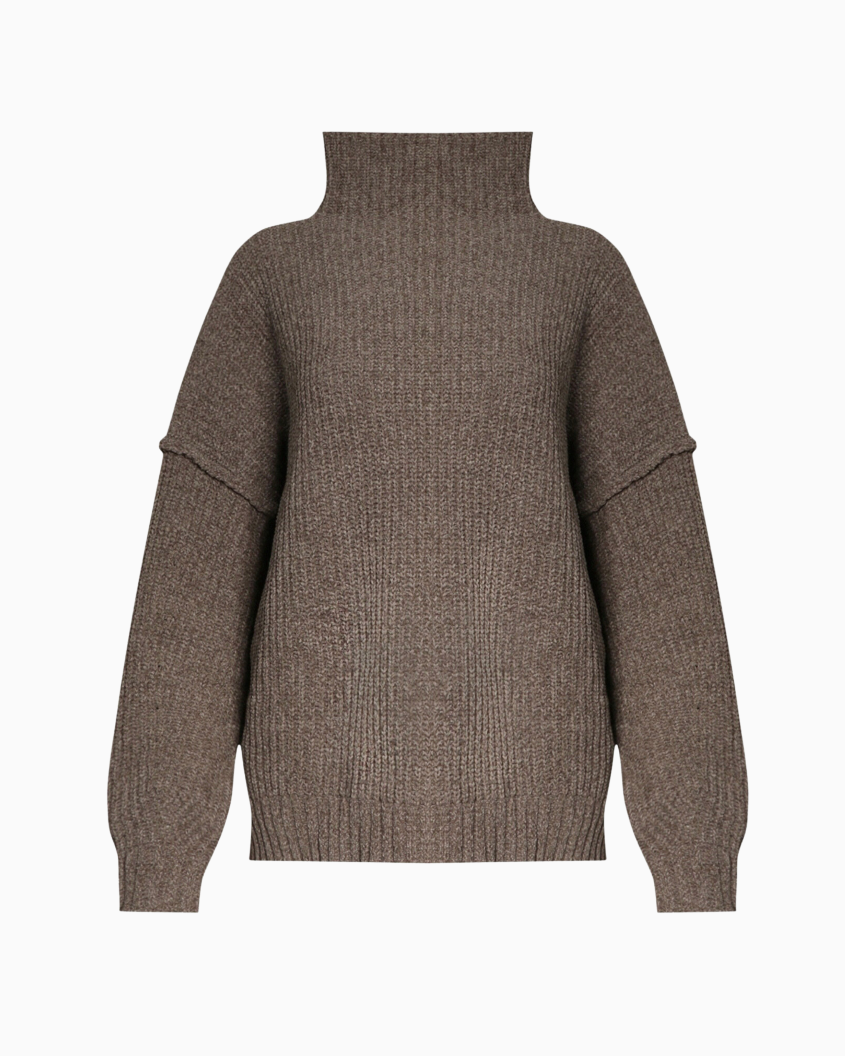 R//C Mock Neck Sweater in Brown
