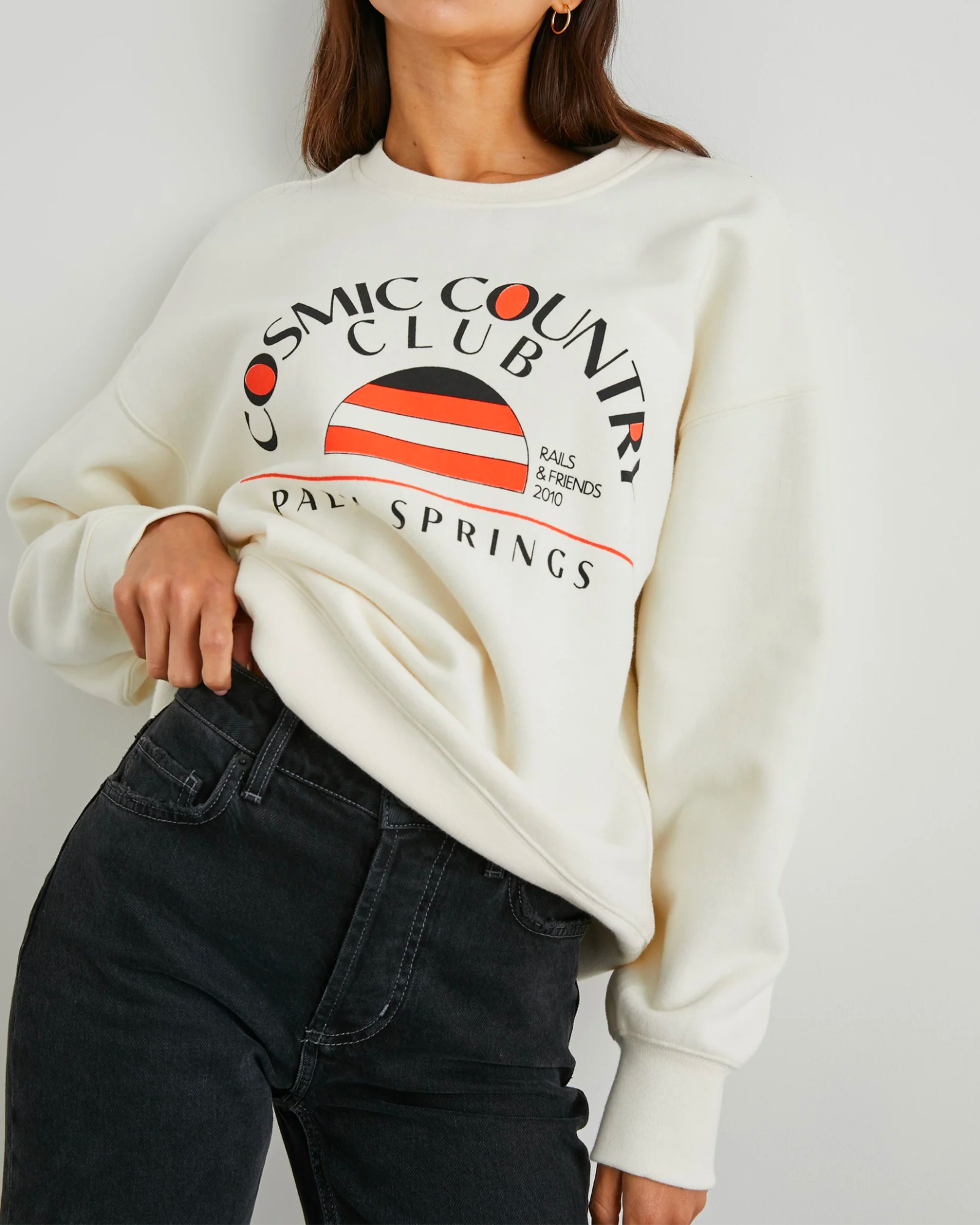Rails Cosmic Country Club Sweatshirt in Winter White