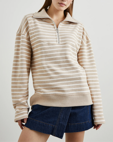 Rails Parker Sweatshirt in Heather Beige Stripe