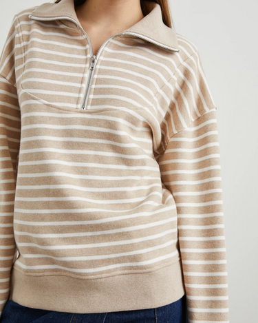 Rails Parker Sweatshirt in Heather Beige Stripe