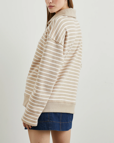 Rails Parker Sweatshirt in Heather Beige Stripe