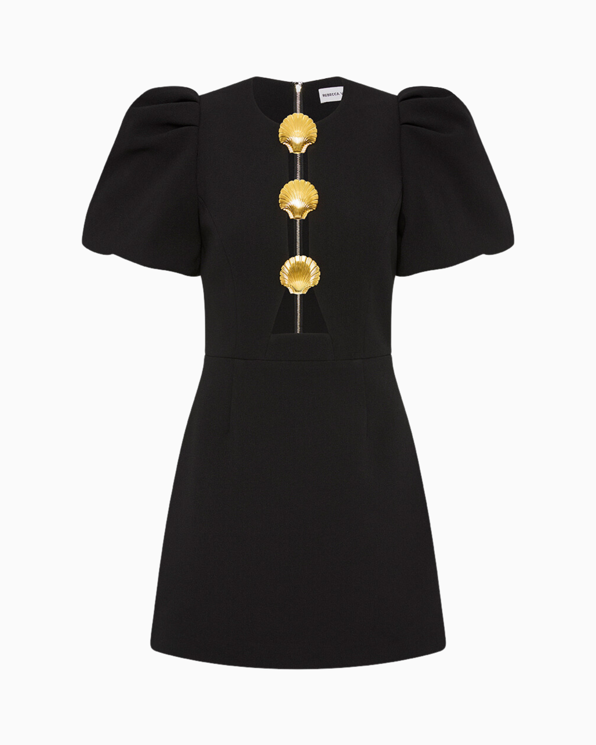 Rebecca Vallance Sirene Puff Sleeve Mini Dress in Black