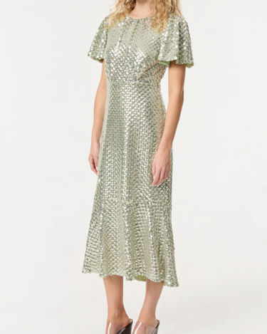 Rhode Nicolette Dress in Sage Sequins