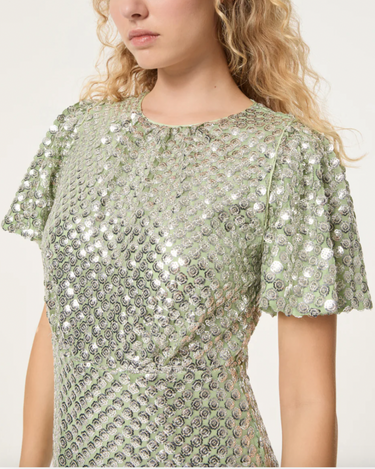 Rhode Nicolette Dress in Sage Sequins