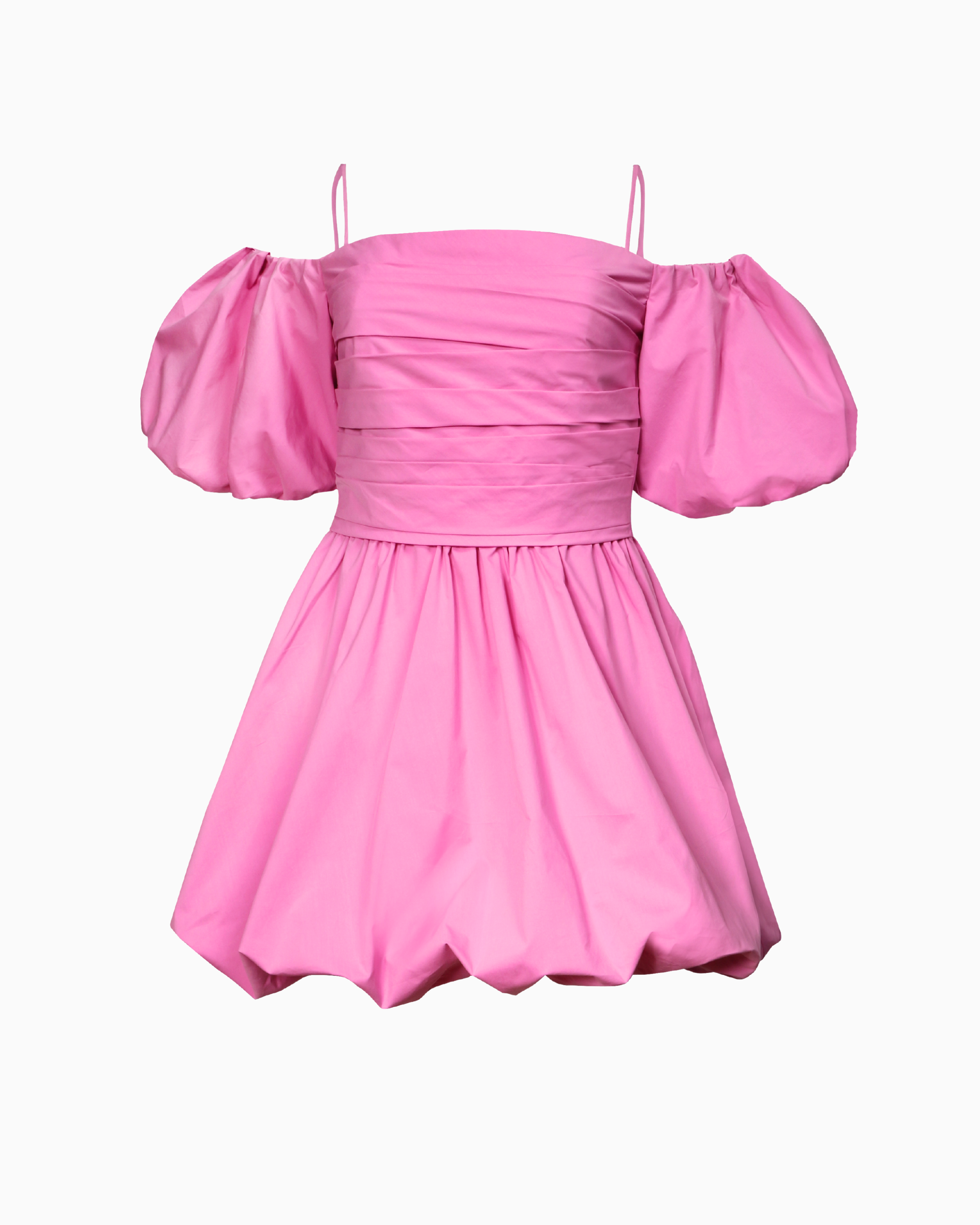 SIMKHAI Sanam Cotton Bubble Mini Dress in Opera Pink