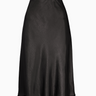 Satin Midi Skirt in Black