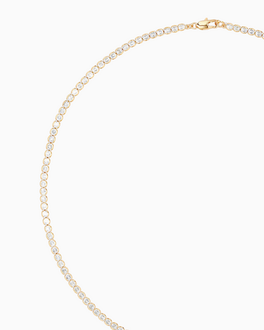 Shashi Bezel Tennis Necklace in Gold