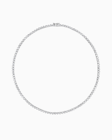 Shashi Bezel Tennis Necklace in White Gold