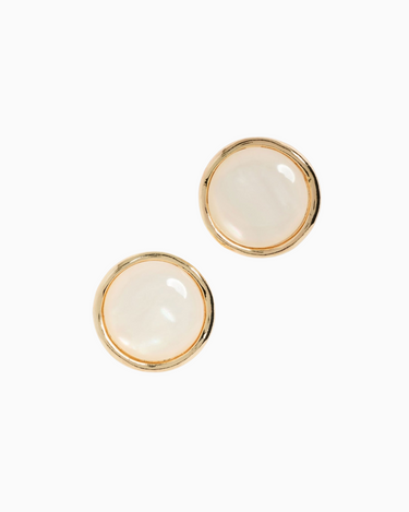 Shashi Marble Stud Earring in Gold Pearl