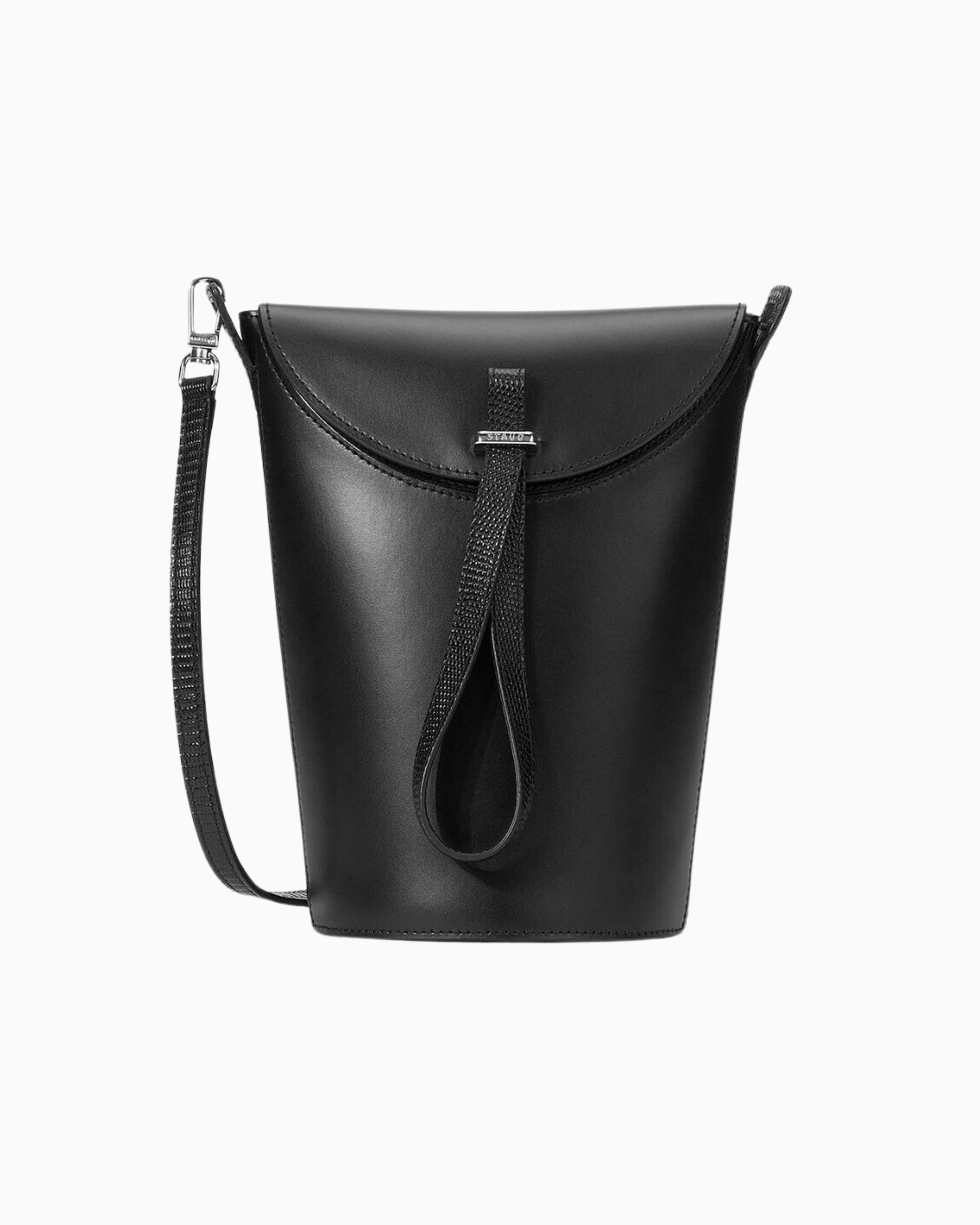 Staud Convertible Phoebe Bucket Bag in Black