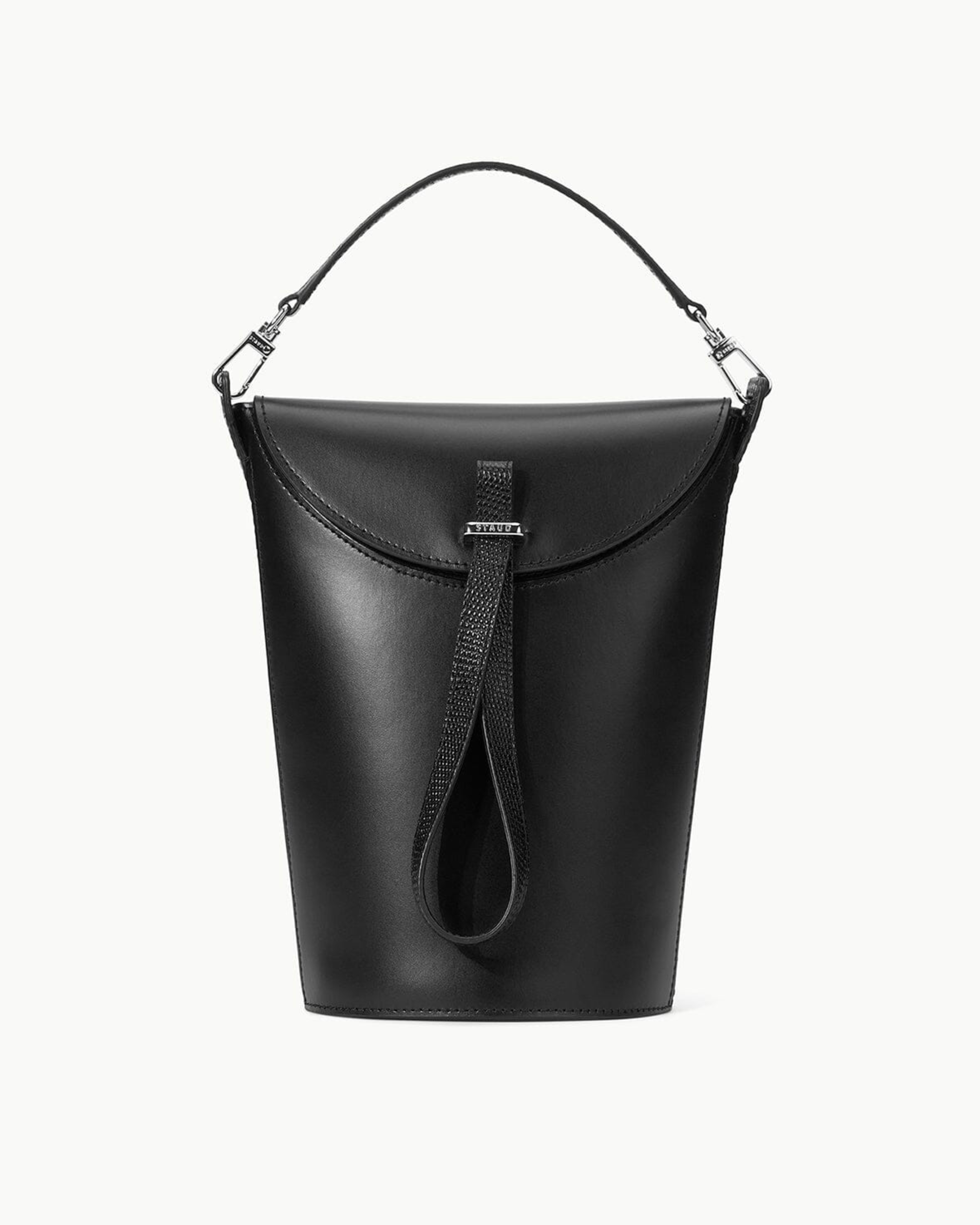 Staud Convertible Phoebe Bucket Bag in Black