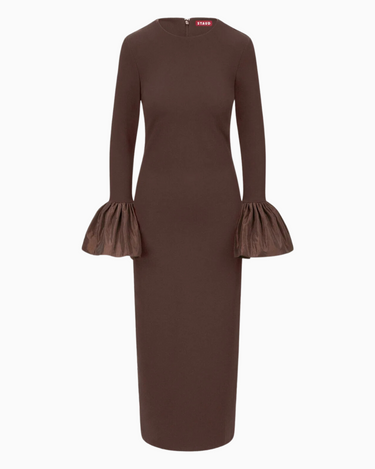 Staud Hawthorne Maxi Dress in Dark Chocolate