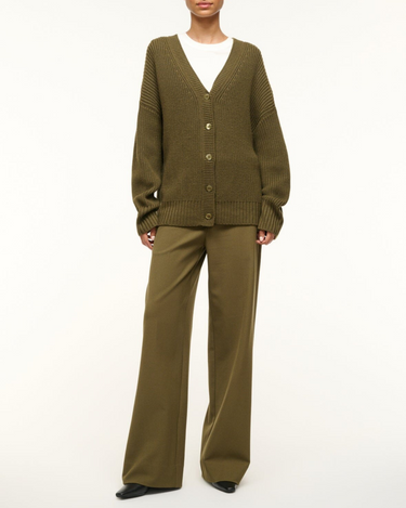 Staud Matilda Cardigan in Sergeant Green