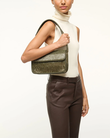 Staud Tommy Beaded Bag in Avocado