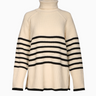 Turtleneck Sweater in Cream Black