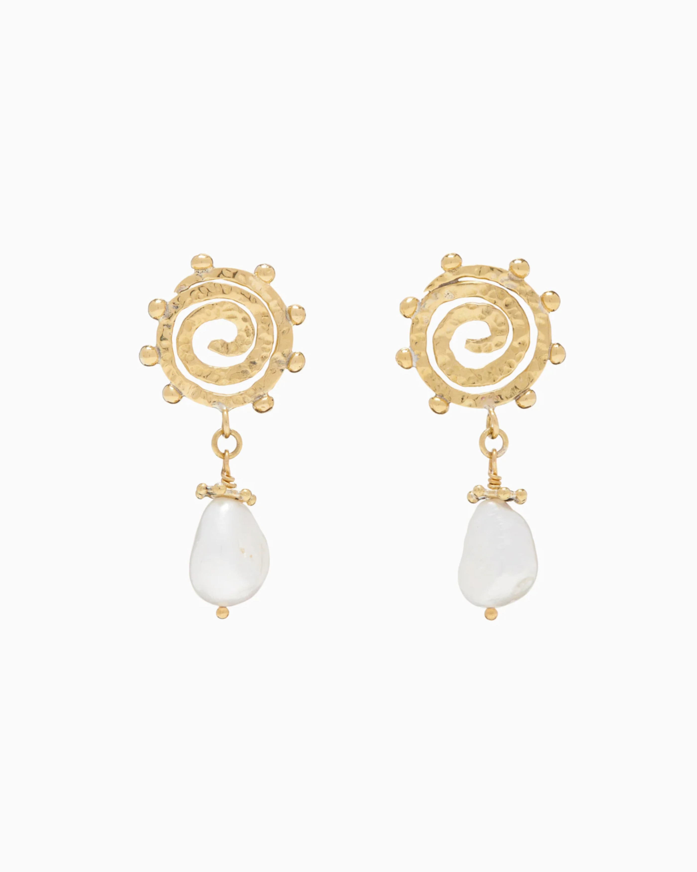 Ulla Johnson Mini Spiral Stone Earring in Pearl