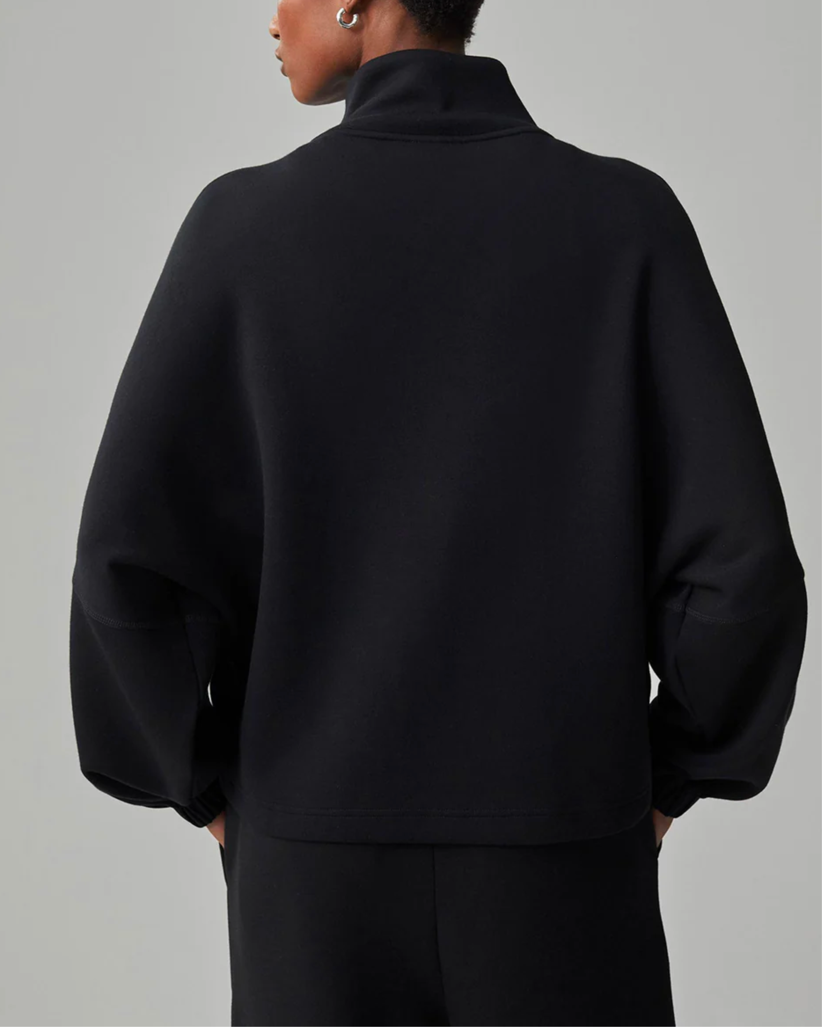 Varley Ashbury Zip Through Sweatshirt in Black