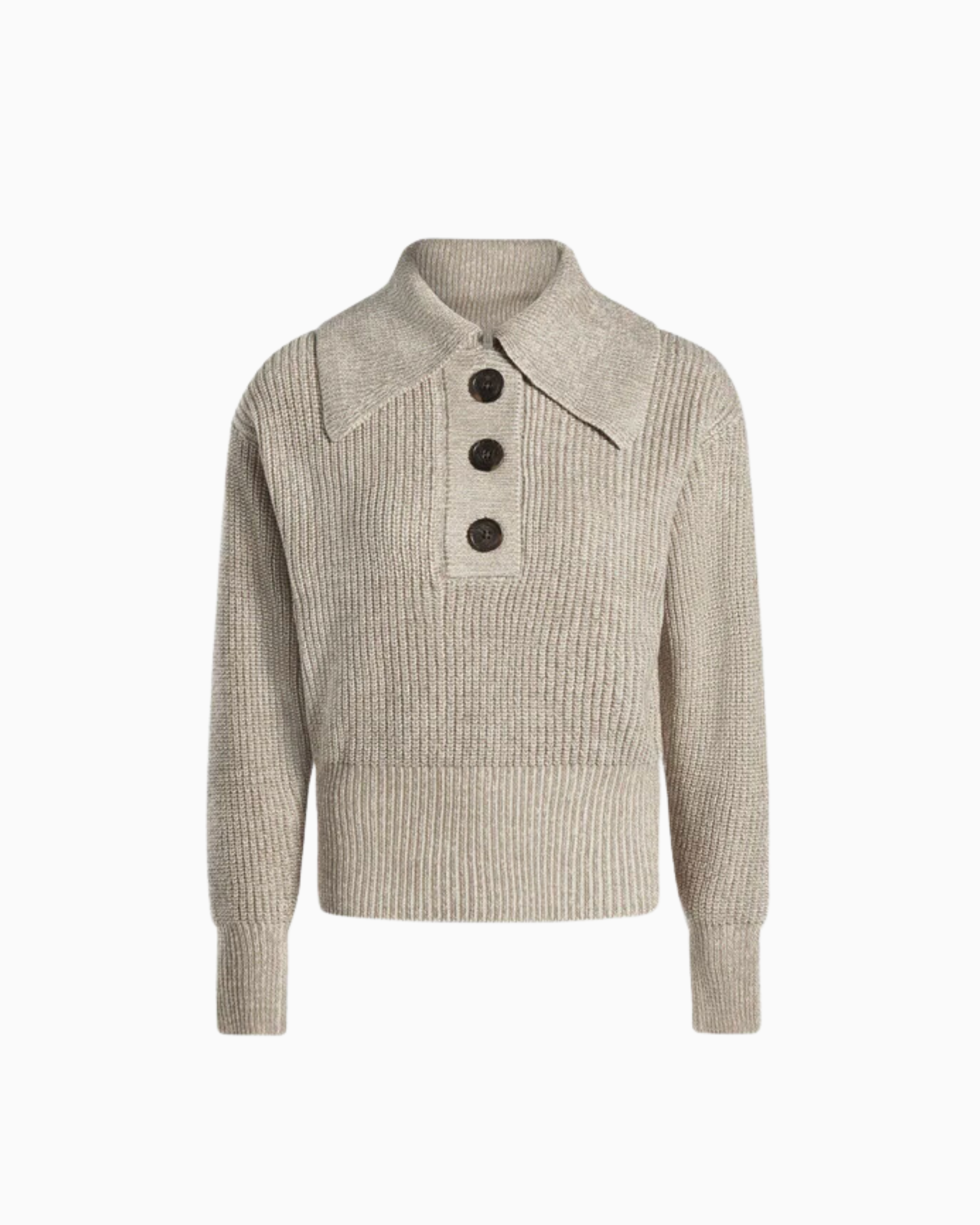 Varley Audrey Knit Polo in Olive Sand