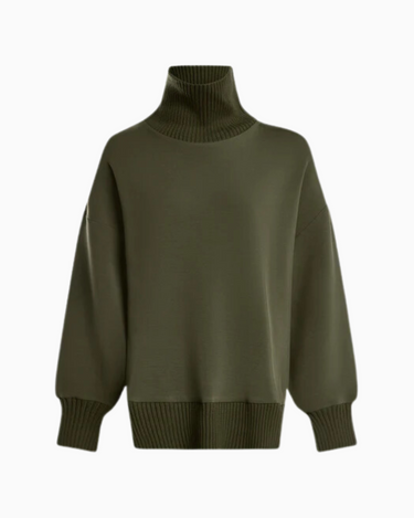 Varley Barker High Neck Sweat in Olive Night