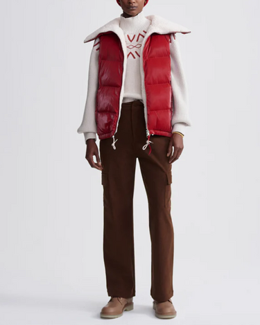 Varley Brock Puffer Gilet in Red Dahlia