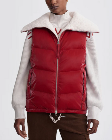 Varley Brock Puffer Gilet in Red Dahlia