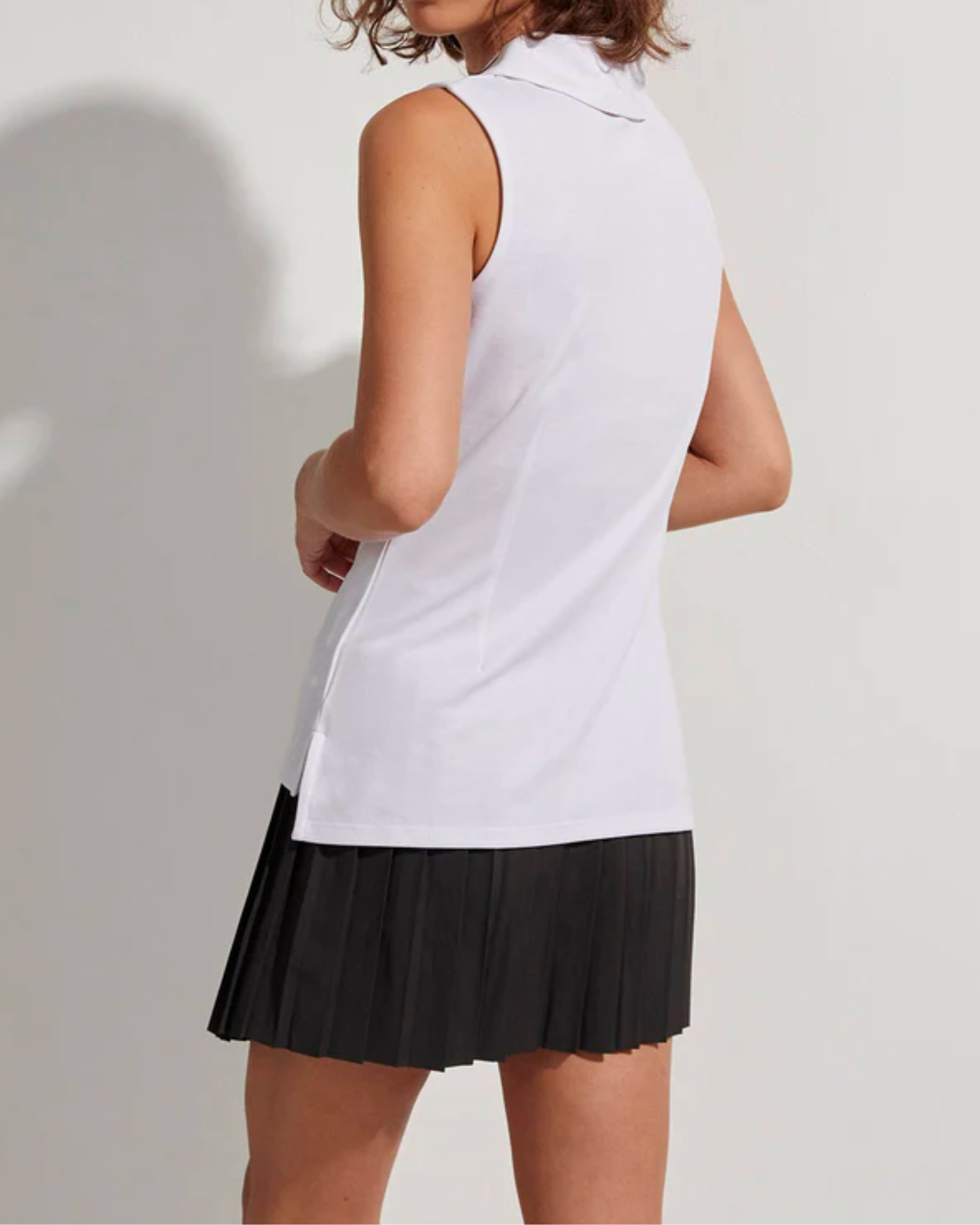 Varley Caine Sleeveless Polo in White