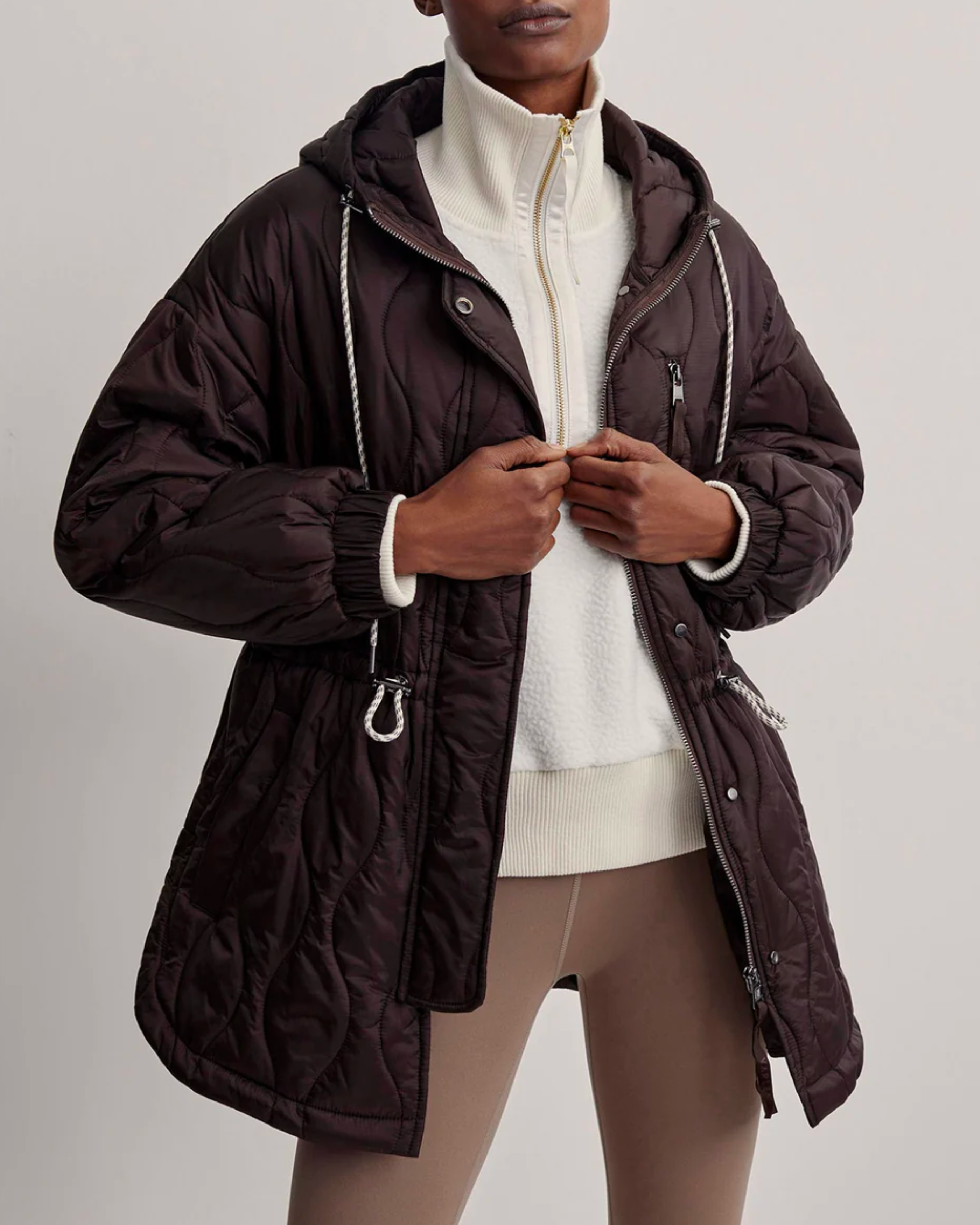 Varley Caitlin Quilt Jacket in Coffee Bean