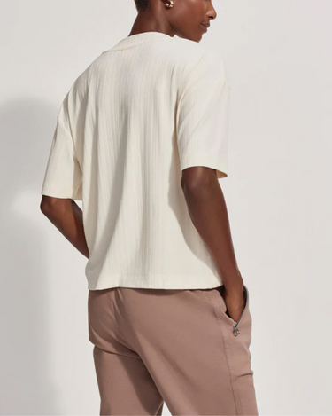 Varley Kasey Mock Neck Tee in Birch