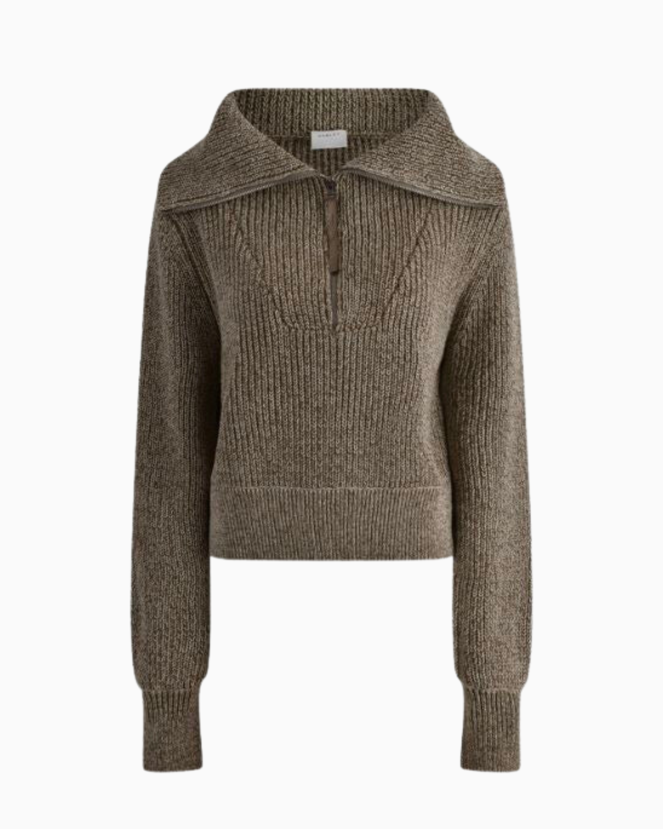 Varley Mentone Knit Sweatshirt in Dark Olive Speckle