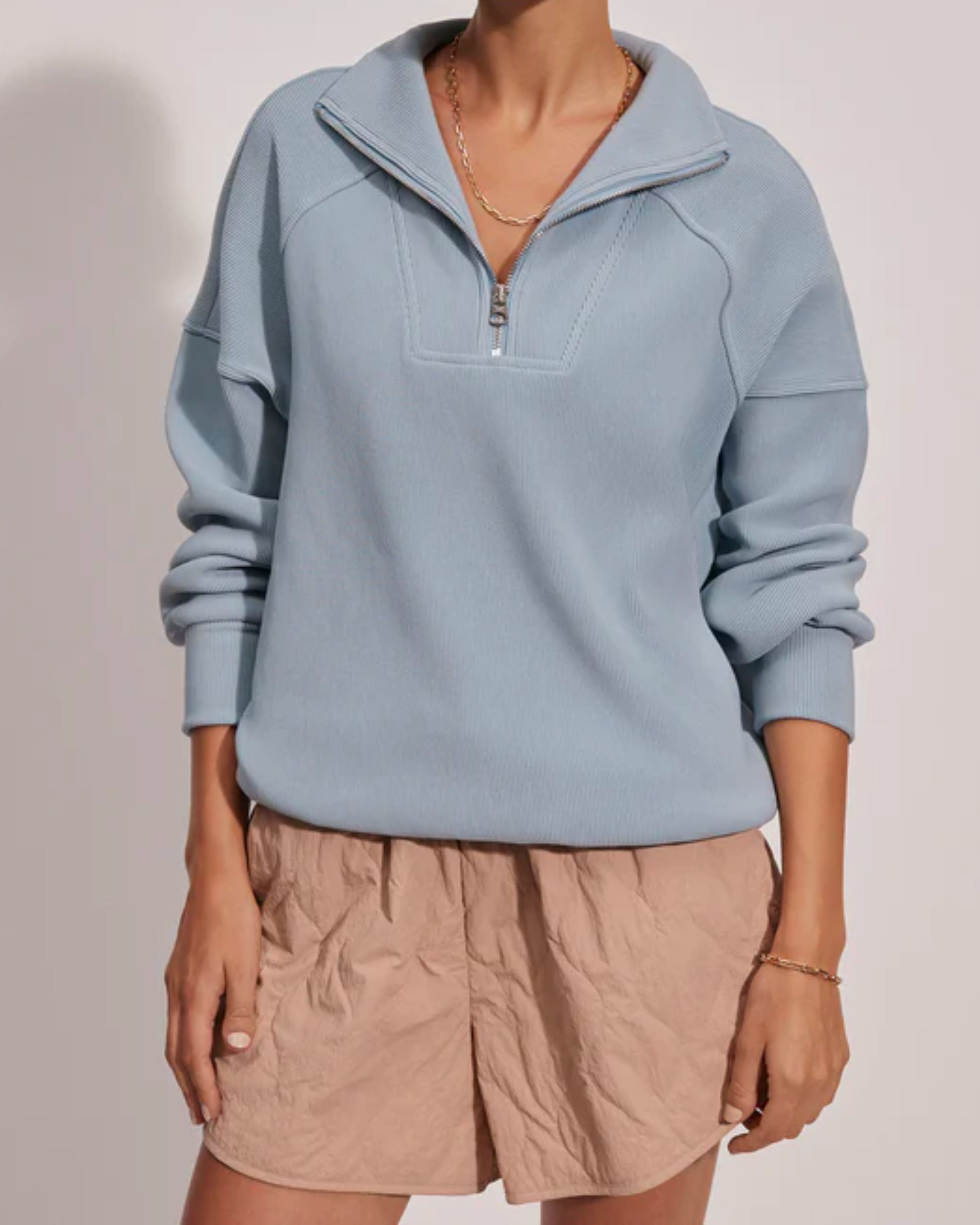 Varley Rhea Half Zip Sweatshirt in Ashley Blue