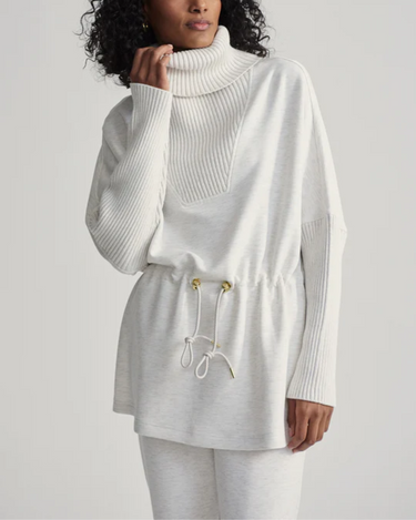 Varley Suffolk Longline Sweat in Ivory Marl