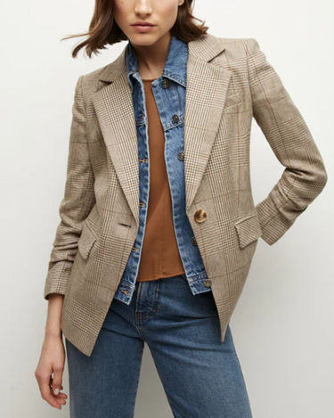 Veronica Beard Battista Dickey Jacket in Ecru Ochre