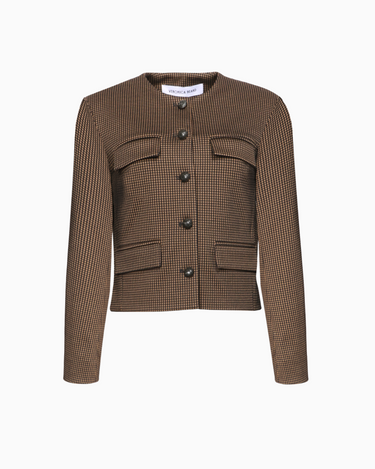 Veronica Beard Berkley Knit Jacket in Acorn Black