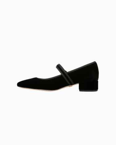 Veronica Beard Cade Slide in Black Velvet