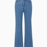 Veronica Beard Crosbie Wide Leg Loafer Jean in Sapphire Stripe