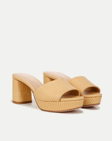 Veronica Beard Dali Raffia Platform Sandal in Natural