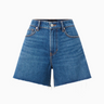 Veronica Beard Ellis Mid Rise Short in Stone Bright Blue