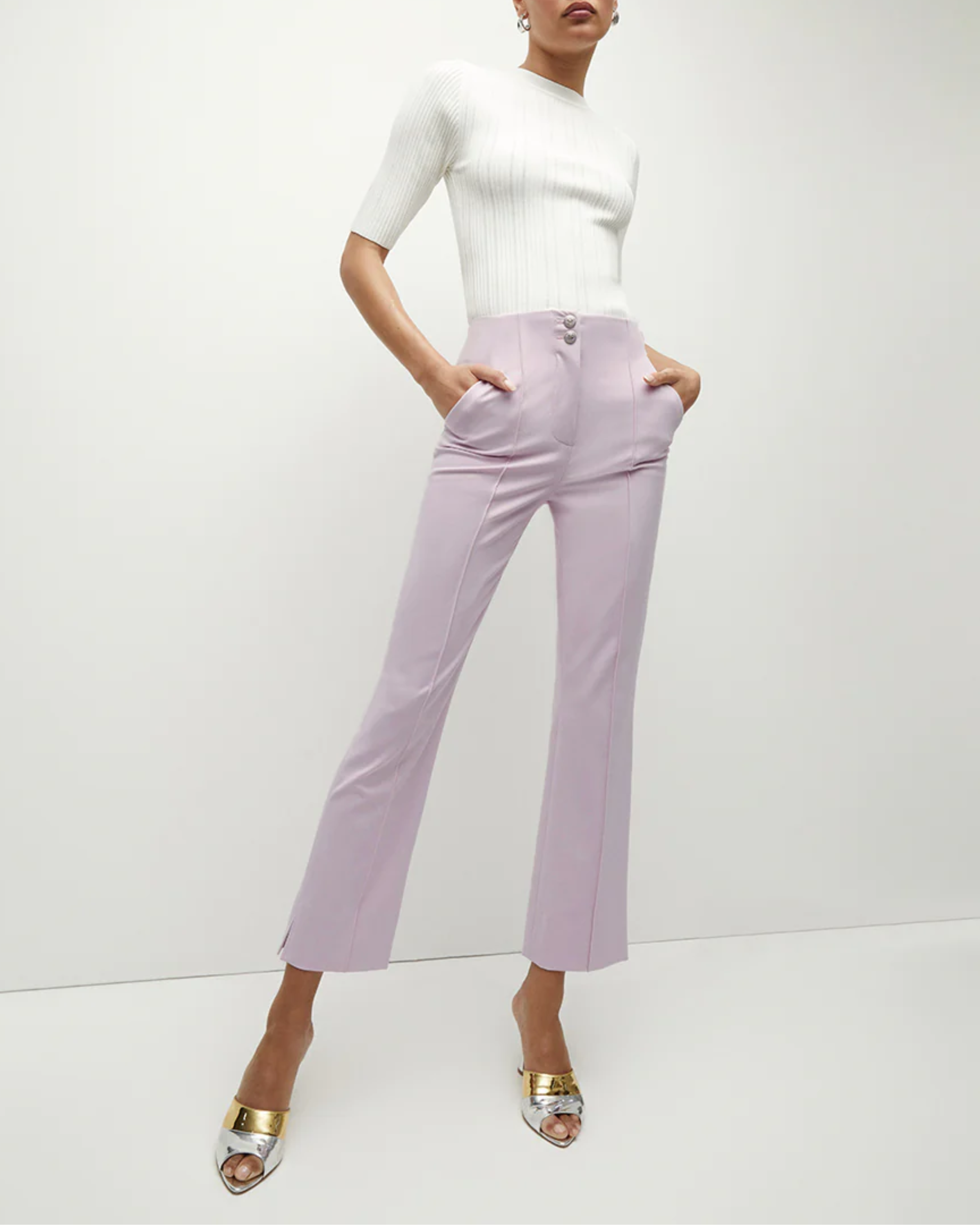 Veronica Beard Kean Pant in Barely Orchid