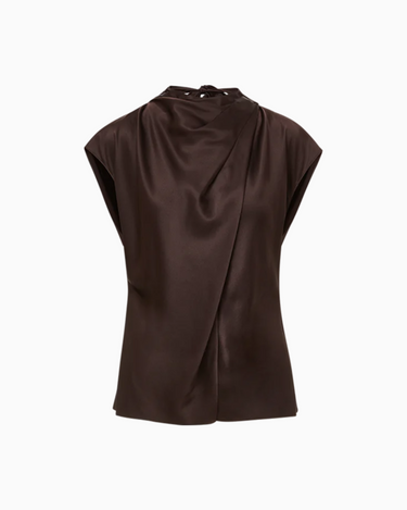 Veronica Beard Leilany Top in Dark Chocolate