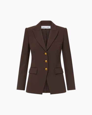 Veronica Beard Orlane Dickey Jacket in Dark Chocolate